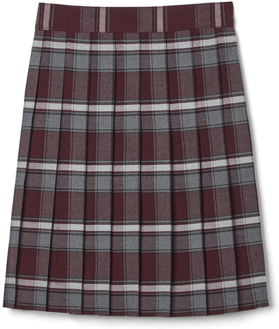 Girl Plus Size Burgundy Plaid Pleated Skirt SV9098P-B1 French Toast Uniforms <br>Sizes 10.5 Plus to 20.5 Plus