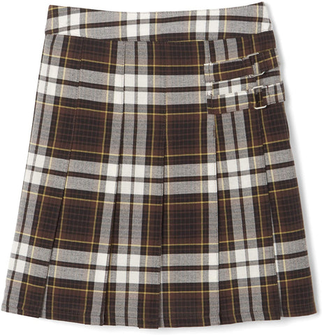 Girls Brown Plaid Skort Two-Tab Scooter SX9110-H1 French Toast Uniforms <br> Sizes 4 - 20