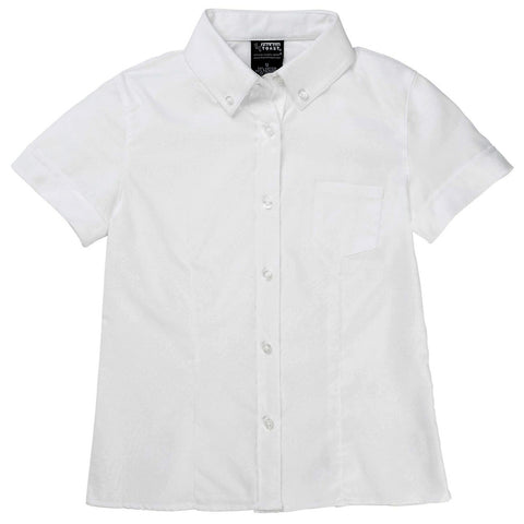 French Toast Girls Darted Oxford Blouse White