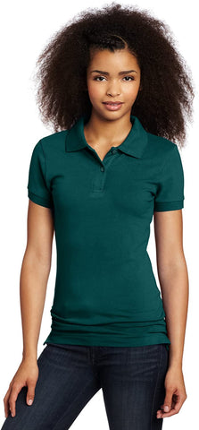 Lee Uniforms Juniors Hunter Green Short Sleeve Stretch Pique Polo A9438JL <br> Sizes M to 3XL