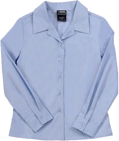 French Toast Juniors Light Blue Blouse E9361P Pointy Collar Long Sleeve <br> Sizes 44-46