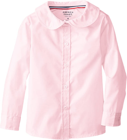 French Toast Girls Pink Long Sleeve Peter Pan Blouse SE9321 <br> Sizes 4 & 10